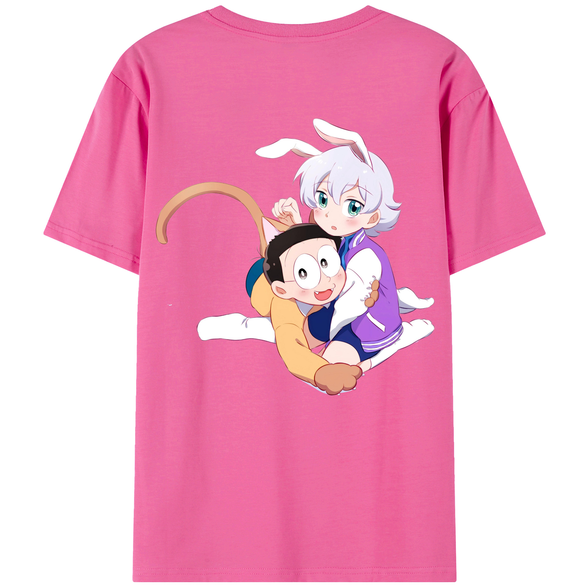 （画像用） ドラえもん 野比 のび太 Doraemon Nobita Nobi レディース半袖Tシャツ(バックプリント)